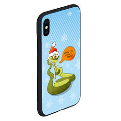 Чехол iPhone XS Max матовый Какой год такая и змея, цвет: 3D-черный — фото 2