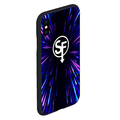 Чехол iPhone XS Max матовый Sally Face neon energy / 3D-Черный – фото 2