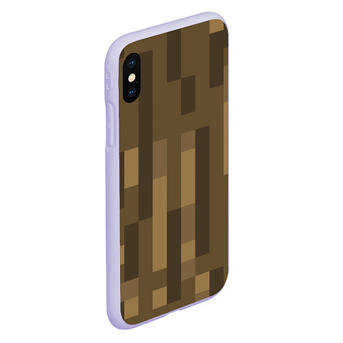 Чехол iPhone XS Max матовый Wood - Minecraft / 3D-Светло-сиреневый – фото 2