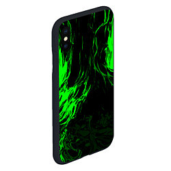 Чехол iPhone XS Max матовый Зелёная энергия на чёрном фоне, цвет: 3D-черный — фото 2