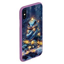 Чехол iPhone XS Max матовый Змея елочка, цвет: 3D-фиолетовый — фото 2