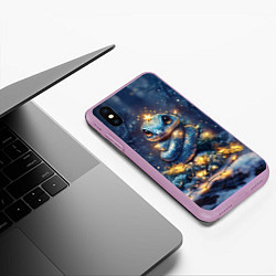 Чехол iPhone XS Max матовый Змея елочка, цвет: 3D-сиреневый — фото 2