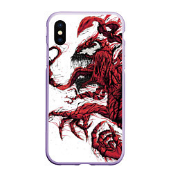 Чехол iPhone XS Max матовый Carnage - Symbiot, цвет: 3D-светло-сиреневый