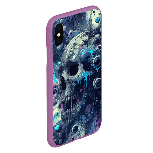 Чехол iPhone XS Max матовый Vanguard compozition with skull - ai art fantasy / 3D-Фиолетовый – фото 2