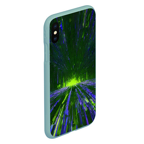 Чехол iPhone XS Max матовый Абстрактный путь в зелёный портал / 3D-Мятный – фото 2