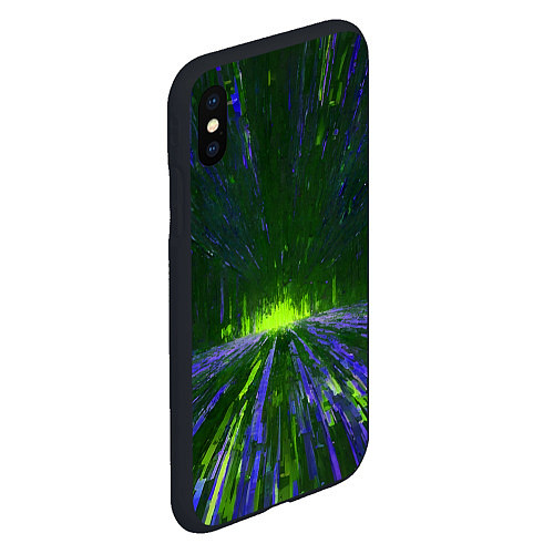 Чехол iPhone XS Max матовый Абстрактный путь в зелёный портал / 3D-Черный – фото 2