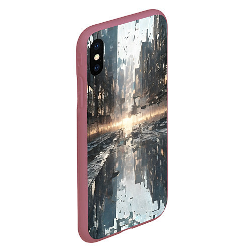 Чехол iPhone XS Max матовый Сюрреализм абстракция / 3D-Малиновый – фото 2