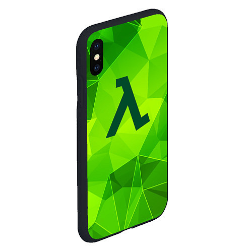 Чехол iPhone XS Max матовый Half-Life green poly / 3D-Черный – фото 2