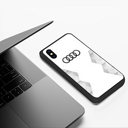 Чехол iPhone XS Max матовый Audi white poly, цвет: 3D-черный — фото 2