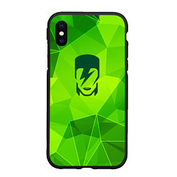 Чехол iPhone XS Max матовый David Bowie green poly, цвет: 3D-черный