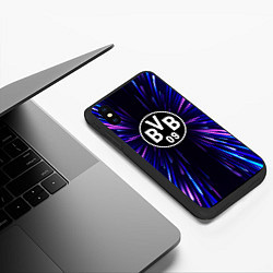 Чехол iPhone XS Max матовый Borussia neon energy, цвет: 3D-черный — фото 2