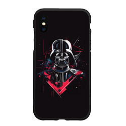 Чехол iPhone XS Max матовый Darth Vader on black, цвет: 3D-черный