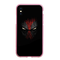 Чехол iPhone XS Max матовый Darkness Deadpool, цвет: 3D-розовый