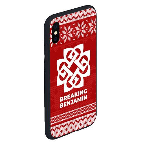 Чехол iPhone XS Max матовый Новогодний Breaking Benjamin / 3D-Черный – фото 2