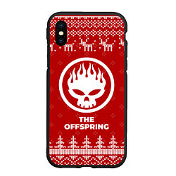 Чехол iPhone XS Max матовый Новогодний The Offspring с оленями, цвет: 3D-черный