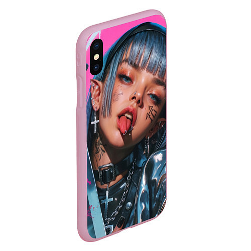 Чехол iPhone XS Max матовый Future samurai pink girl / 3D-Розовый – фото 2