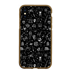 Чехол iPhone XS Max матовый Звездные войны паттерн, цвет: 3D-коричневый