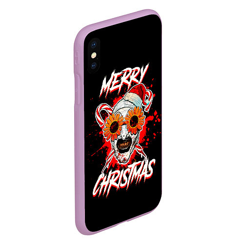 Чехол iPhone XS Max матовый Merry Christmas Terrifier / 3D-Сиреневый – фото 2