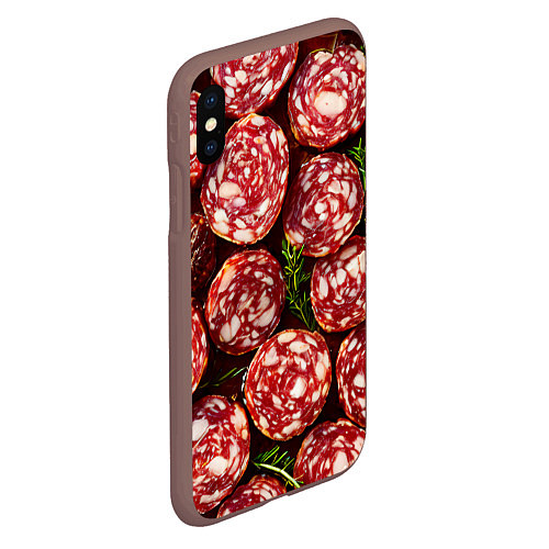 Чехол iPhone XS Max матовый Салями / 3D-Коричневый – фото 2