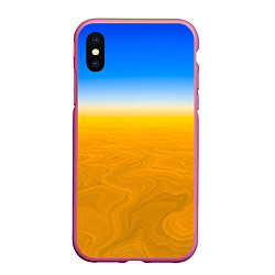 Чехол iPhone XS Max матовый Пустыня абстракция, цвет: 3D-малиновый