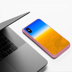 Чехол iPhone XS Max матовый Пустыня абстракция, цвет: 3D-малиновый — фото 2