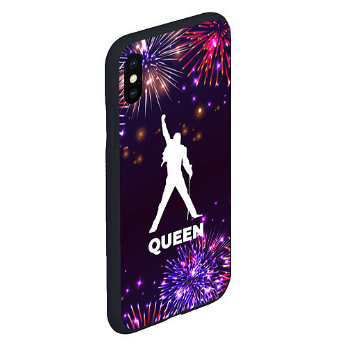 Чехол iPhone XS Max матовый Праздничный Queen / 3D-Черный – фото 2