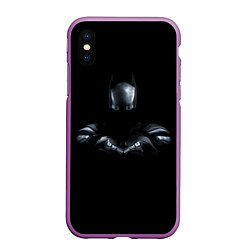 Чехол iPhone XS Max матовый Batman in the dark, цвет: 3D-фиолетовый