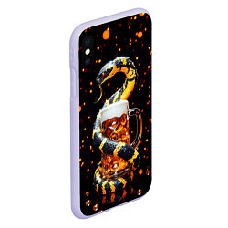 Чехол iPhone XS Max матовый Змея с кружкой пива в новогоднюю ночь, цвет: 3D-светло-сиреневый — фото 2