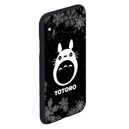 Чехол iPhone XS Max матовый Снежный Totoro / 3D-Черный – фото 2