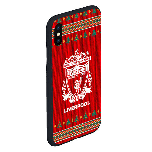 Чехол iPhone XS Max матовый Liverpool new year / 3D-Черный – фото 2