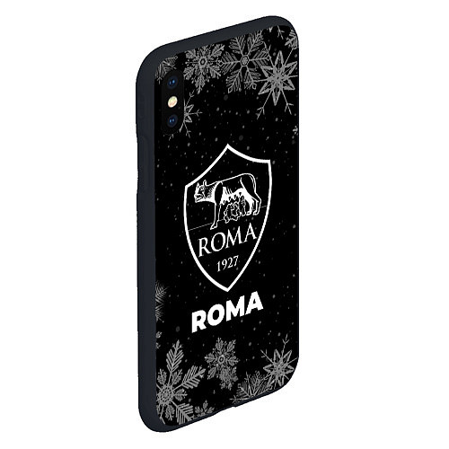 Чехол iPhone XS Max матовый Снежный Roma / 3D-Черный – фото 2