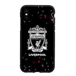 Чехол iPhone XS Max матовый Liverpool конфети, цвет: 3D-черный