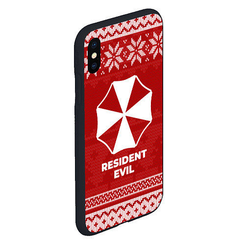 Чехол iPhone XS Max матовый Новогодний Resident Evil / 3D-Черный – фото 2