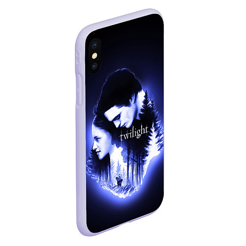 Чехол iPhone XS Max матовый Twilight Bella and Edward / 3D-Светло-сиреневый – фото 2