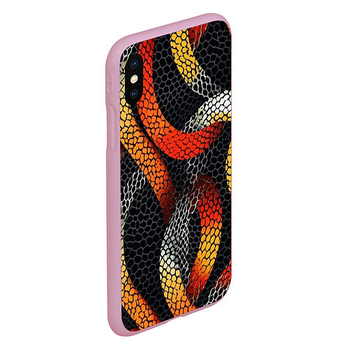 Чехол iPhone XS Max матовый В змеях / 3D-Розовый – фото 2