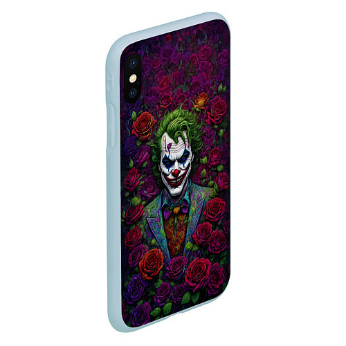 Чехол iPhone XS Max матовый Joker - roses / 3D-Голубой – фото 2