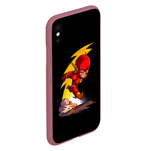 Чехол iPhone XS Max матовый Chibi Flash / 3D-Малиновый – фото 2