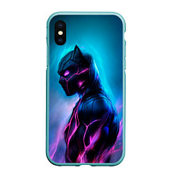 Чехол iPhone XS Max матовый Black Panther, цвет: 3D-мятный