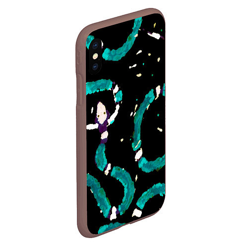 Чехол iPhone XS Max матовый Змейки на охоте / 3D-Коричневый – фото 2