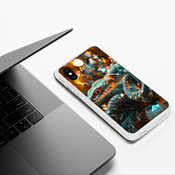 Чехол iPhone XS Max матовый Праздничный змей, цвет: 3D-белый — фото 2