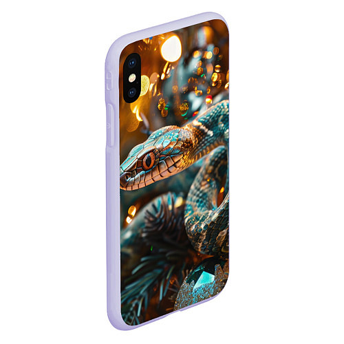 Чехол iPhone XS Max матовый Праздничный змей / 3D-Светло-сиреневый – фото 2