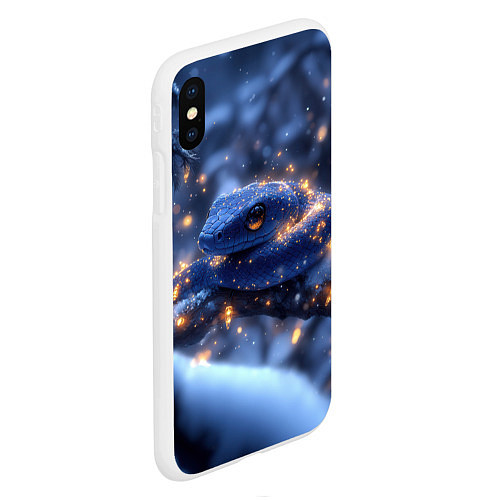 Чехол iPhone XS Max матовый Змея новогодний символ 2025 / 3D-Белый – фото 2