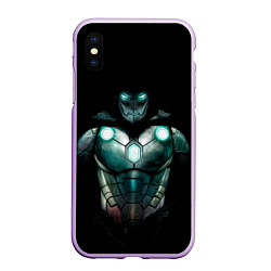 Чехол iPhone XS Max матовый Iron Doom, цвет: 3D-сиреневый