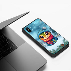 Чехол iPhone XS Max матовый Новогодняя змейка с большими глазами, цвет: 3D-черный — фото 2