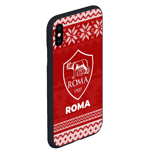 Чехол iPhone XS Max матовый Новогодний Roma / 3D-Черный – фото 2