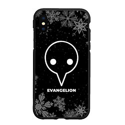 Чехол iPhone XS Max матовый Снежный Evangelion, цвет: 3D-черный