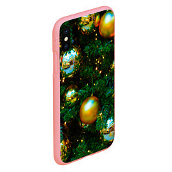 Чехол iPhone XS Max матовый Новогодние украшения на ветках, цвет: 3D-баблгам — фото 2