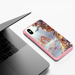 Чехол iPhone XS Max матовый Новогоднее настроение и золотые шары, цвет: 3D-баблгам — фото 2