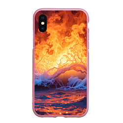 Чехол iPhone XS Max матовый Стихия огня и воды, цвет: 3D-розовый