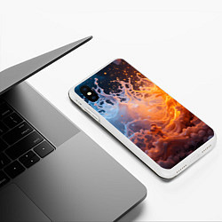 Чехол iPhone XS Max матовый Брызги воды и огня, цвет: 3D-белый — фото 2